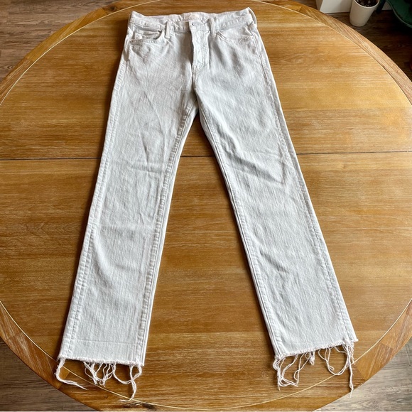 MOTHER Denim - MOTHER Scrapper Cuff Ankle Fray Baby Blue Denim High Waist Jeans Size 24